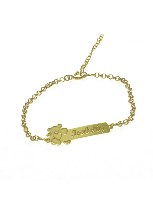 Pulseira Feminina Nome Isabelly Banhada Ouro 18K -1080119