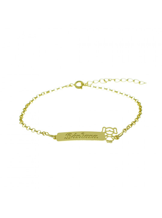 Pulseira Feminina Nome Bárbara Banhada Ouro 18k - 1080142
