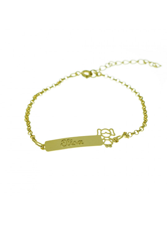 Pulseira Feminina Nome Elisa Banhada Ouro 18k - 1080147