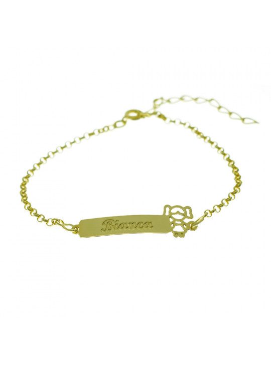 Pulseira Feminina Nome Bianca Banhada Ouro 18k - 1080148