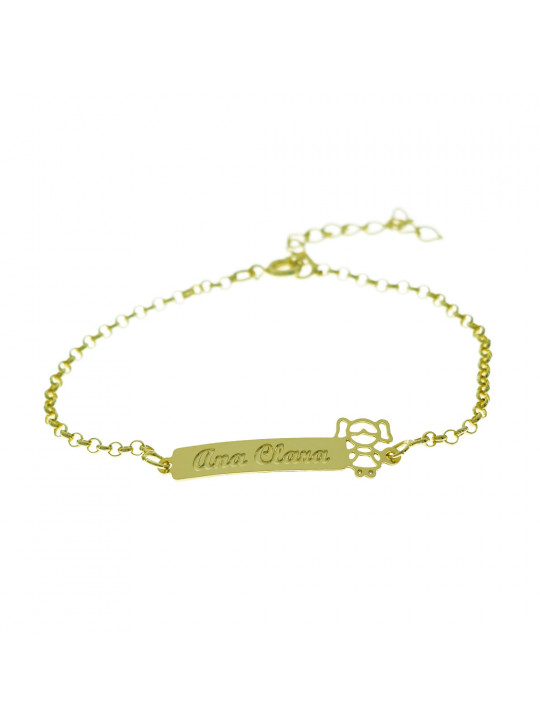 Pulseira Feminina Nome Ana Clara Banhada Ouro 18k - 1080149