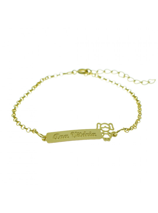 Pulseira Feminina Nome Ana Vitória Banhada Ouro 18k - 1080150