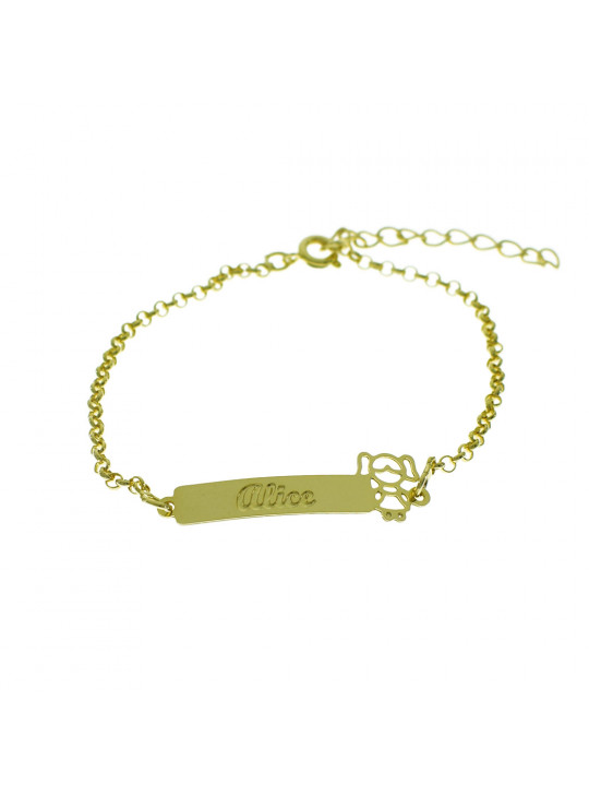 Pulseira Feminina Nome Alice Banhada Ouro 18k - 1080151