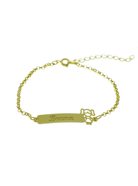 Pulseira Feminina Nome Bruna Banhada Ouro 18k - 1080153