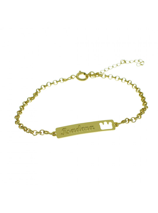 Pulseira Feminina Nome Isadora Banhada Ouro 18K - 1080162