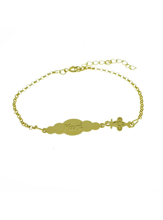 Pulseira Feminina Nome Yuri Banhada Ouro 18K - 1080178