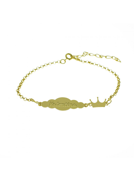 Pulseira Feminina Nome Valentina Banhada Ouro 18K - 1080187