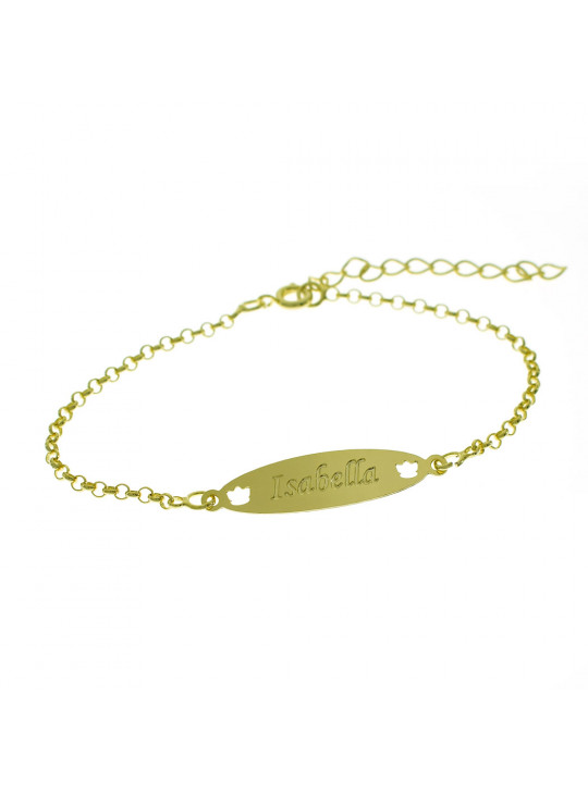 Pulseira Feminina Nome Isabella Banhada Ouro 18K - 1080193