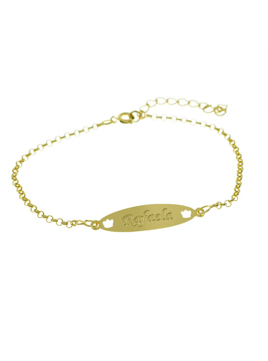 Pulseira Feminina Nome Rafaela Banhada Ouro 18K - 1080194