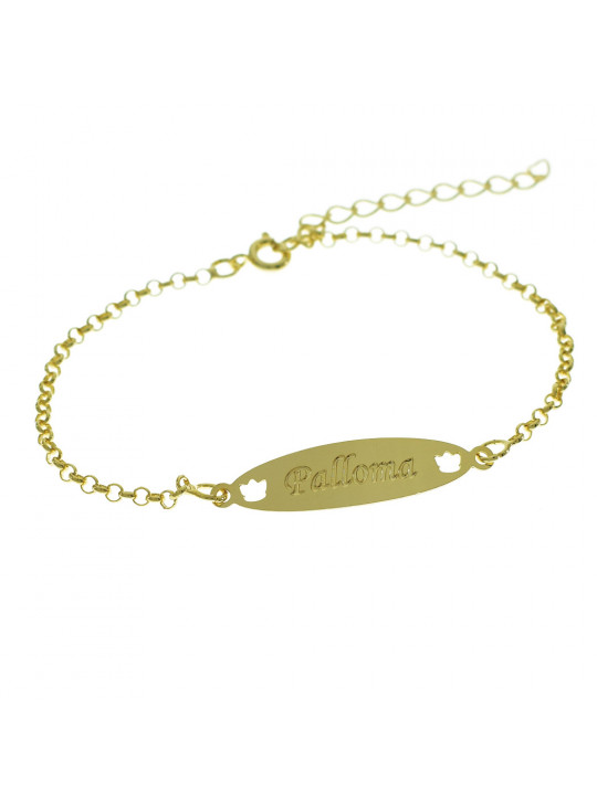 Pulseira Feminina Nome Palloma Banhada Ouro 18K - 1080196