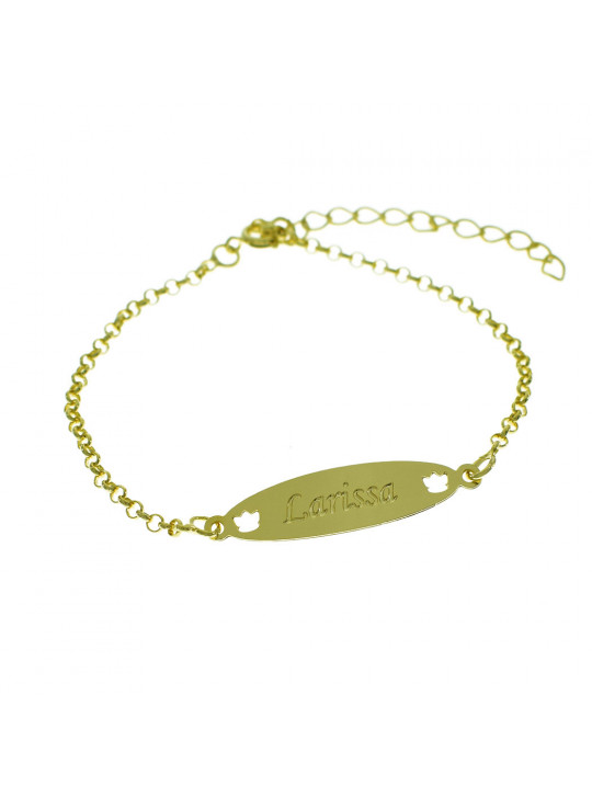 Pulseira Feminina Nome Larissa Banhada Ouro 18K - 1080200