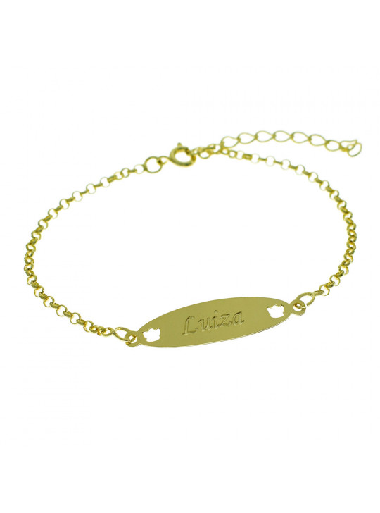 Pulseira Feminina Nome Luiza Banhada Ouro 18K - 1080201