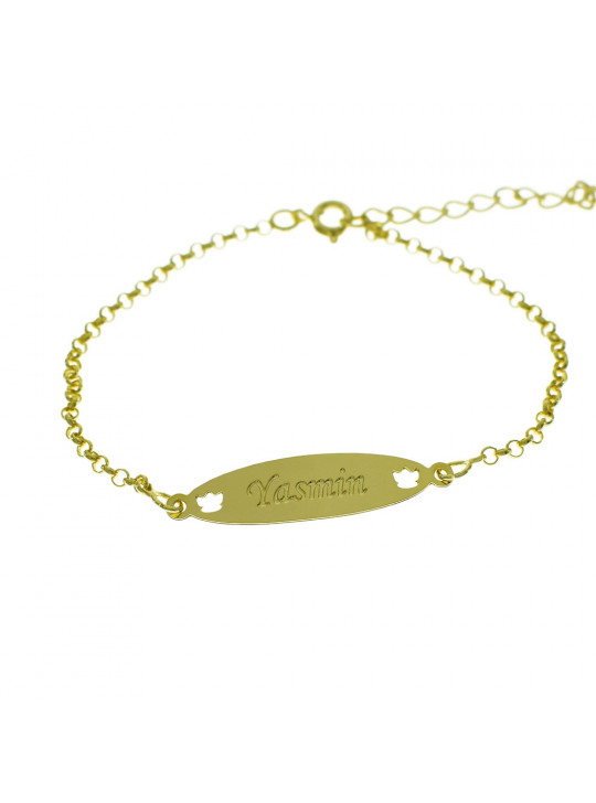 Pulseira Feminina Nome Yasmin Banhada Ouro 18K - 1080203