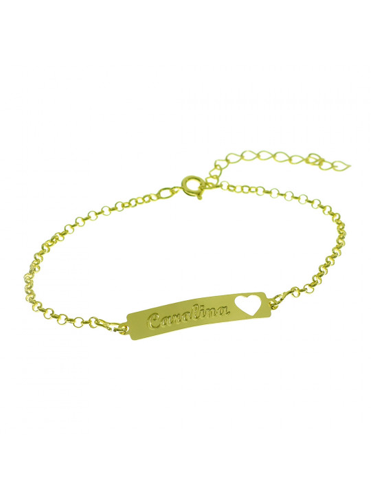 Pulseira Feminina Nome Carolina Banhada Ouro 18K - 1080207