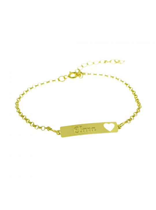 Pulseira Feminina Nome Clara Banhada Ouro 18K - 1080209