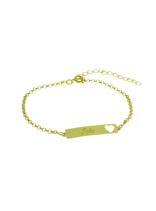 Pulseira Feminina Nome Isis Banhada Ouro 18K - 1080214