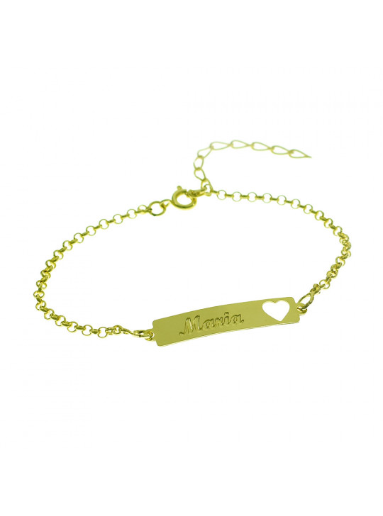 Pulseira Feminina Nome Maria  Banhada Ouro 18K - 1080221