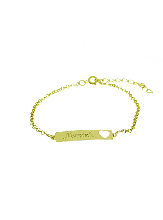 Pulseira Feminina Nome Mariah Banhada Ouro 18K - 1080222