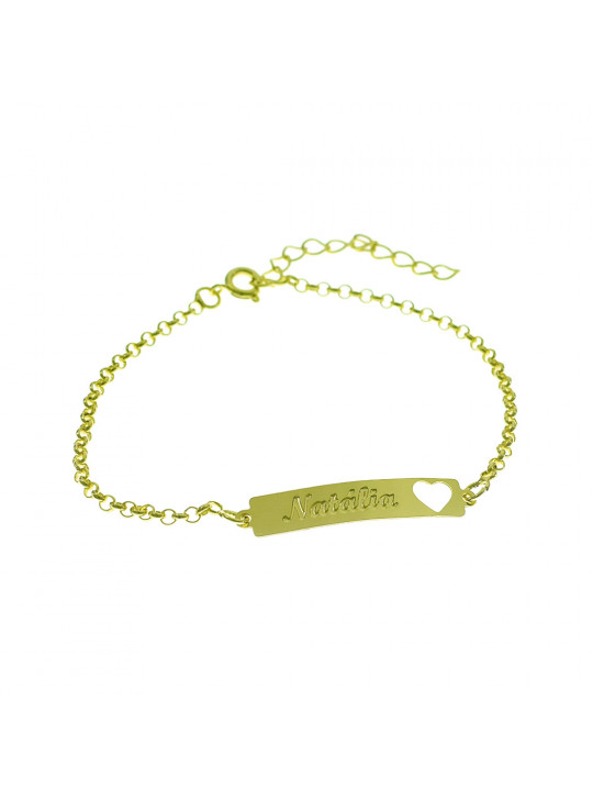 Pulseira Feminina Nome Natália Banhada Ouro 18K - 1080223