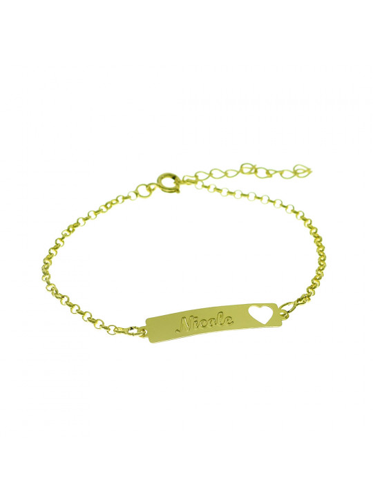 Pulseira Feminina Nome Nicole Banhada Ouro 18K - 1080225