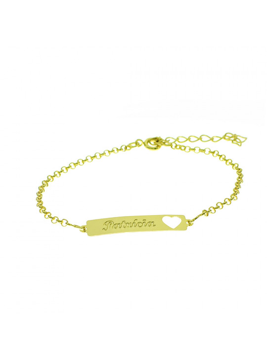 Pulseira Feminina Nome Patrícia Banhada Ouro 18K - 1080226