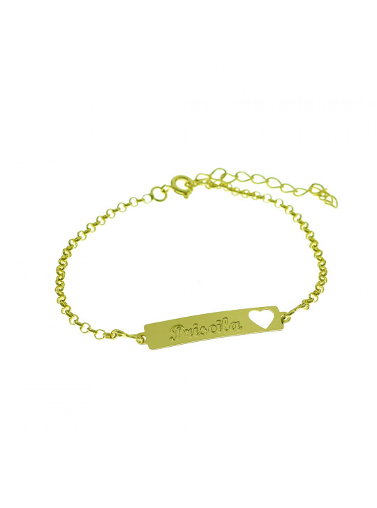 Pulseira Feminina Nome Priscila Banhada Ouro 18K - 1080228