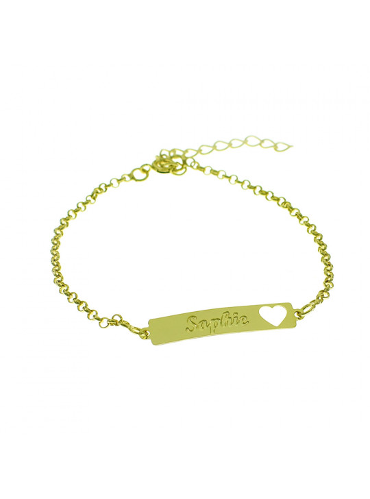 Pulseira Feminina Nome Sophie Banhada Ouro 18K - 1080233