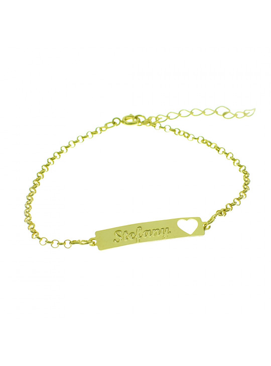 Pulseira Feminina Nome Stefany Banhada Ouro 18K - 1080234