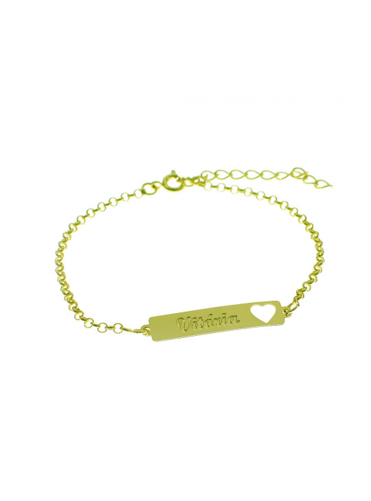 Pulseira Feminina Nome Vitória Banhada Ouro 18K - 1080236