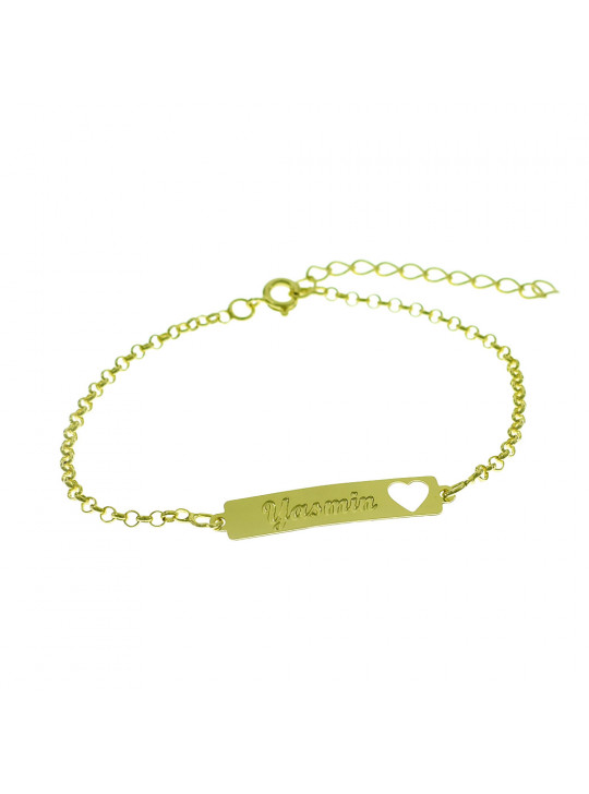 Pulseira Feminina Nome Yasmin Banhada Ouro 18K - 1080237