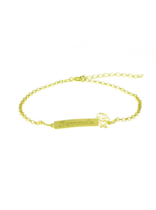 Pulseira Feminina Nome Bernardo Banhada Ouro 18K - 1080240