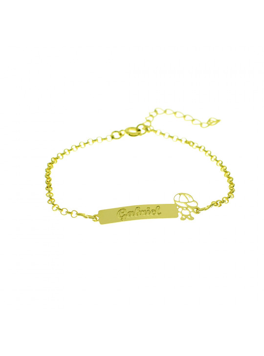 Pulseira Feminina Nome Gabriel Banhada Ouro 18K - 1080246