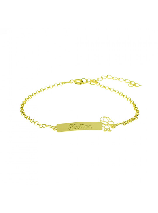 Pulseira Feminina Nome Heitor Banhada Ouro 18K - 1080248