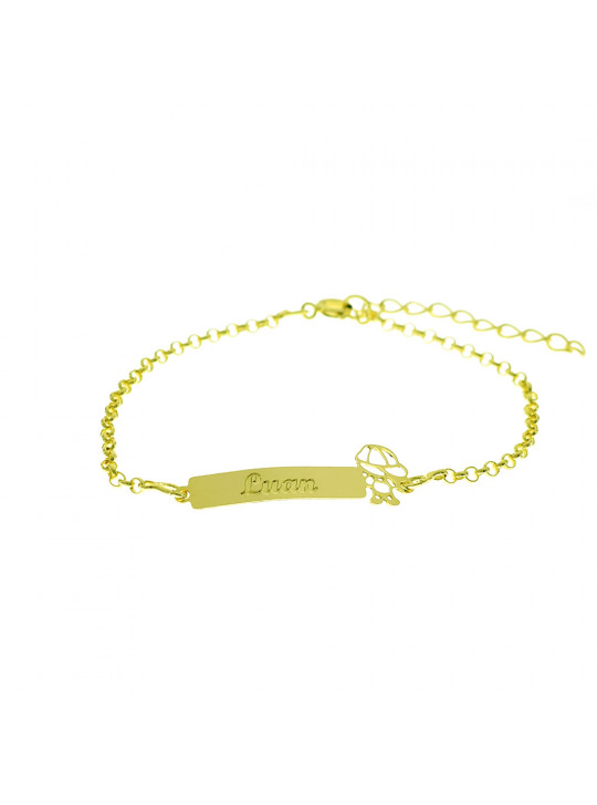 Pulseira Feminina Nome Luan Banhada Ouro 18K - 1080251