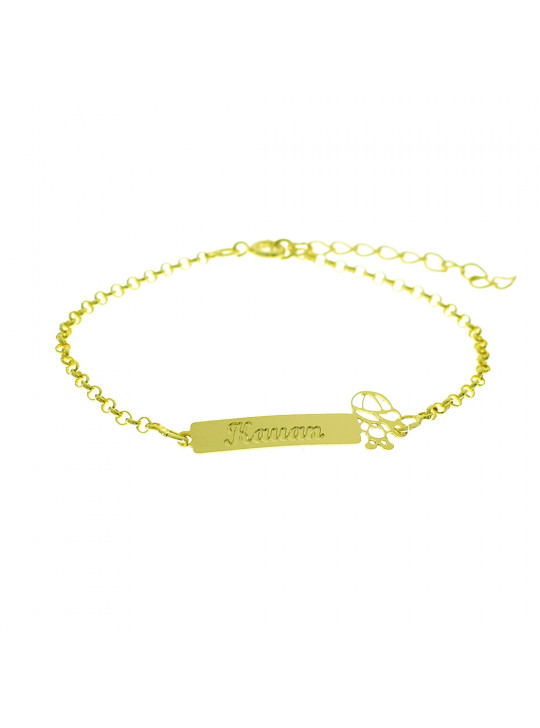 Pulseira Feminina Nome Kauan Banhada Ouro 18K - 1080252