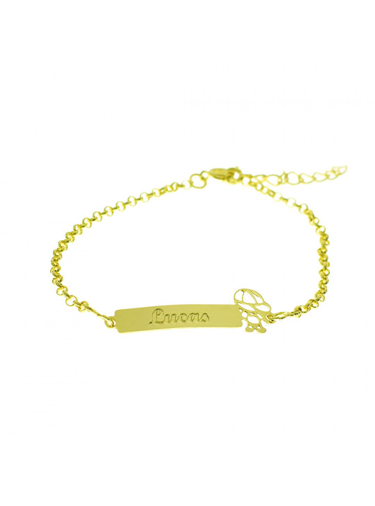 Pulseira Feminina Nome Lucas Banhada Ouro 18K - 1080255