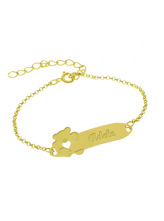 Pulseira Infantil Nome Adele Banhada Ouro 18K - 1080260