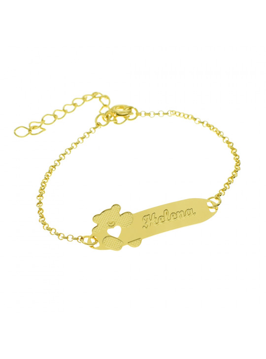 Pulseira Infantil Nome Helena Banhada Ouro 18K - 1080261