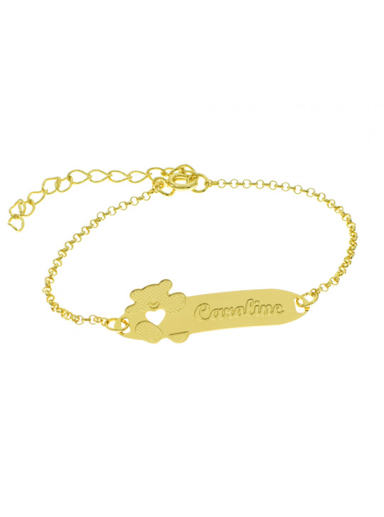 Pulseira Infantil Nome Caroline Banhada Ouro 18K - 1080265