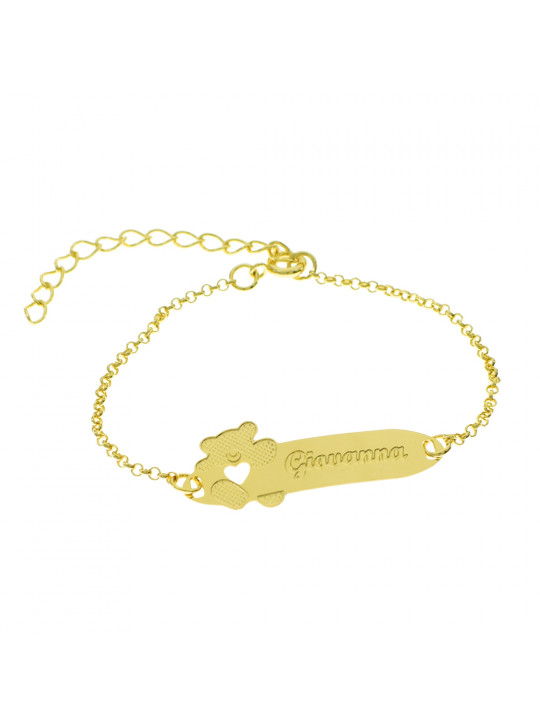 Pulseira Infantil Nome Giovanna Banhada Ouro 18K - 1080267