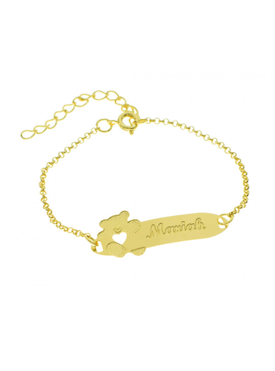 Pulseira Infantil Nome Mariah Banhada Ouro 18K - 1080268