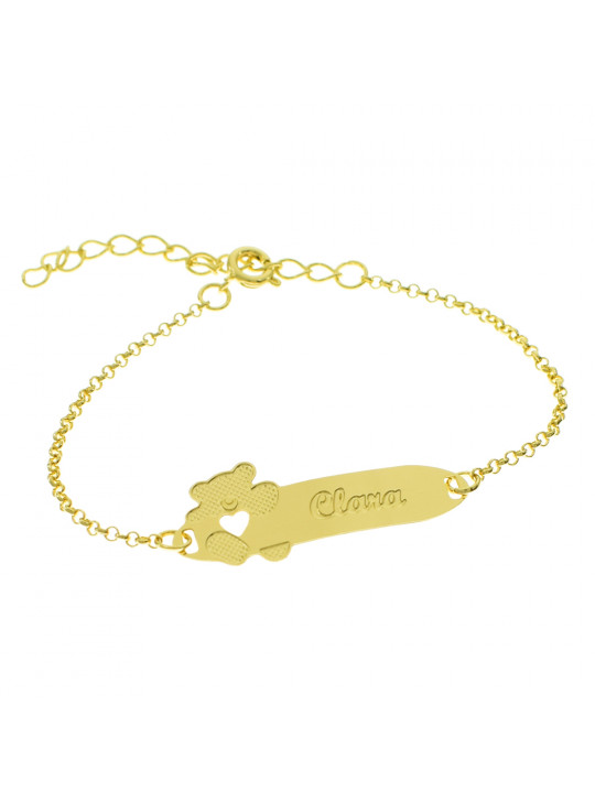 Pulseira Infantil Nome Clara Banhada Ouro 18K - 1080272