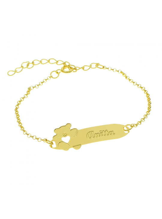 Pulseira Infantil Nome Anitta Banhada Ouro 18K - 1080273