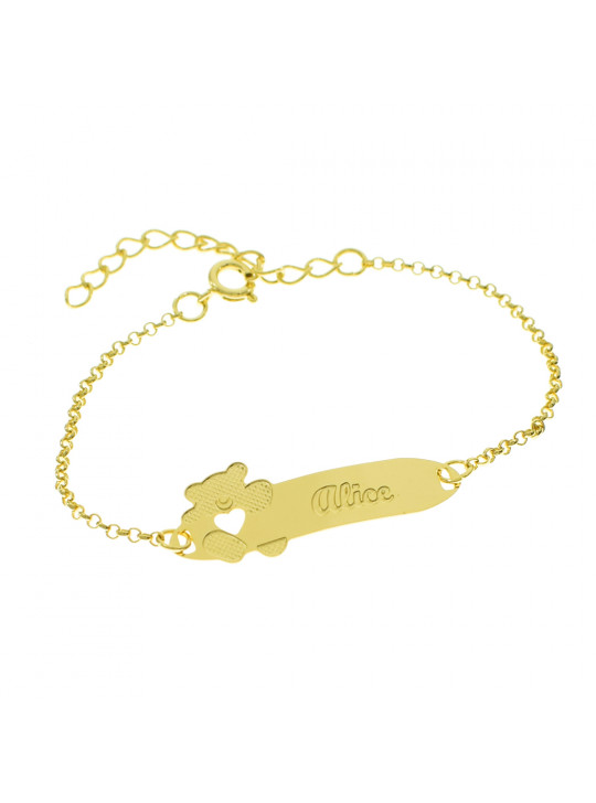 Pulseira Infantil Nome Alice Banhada Ouro 18K - 1080275