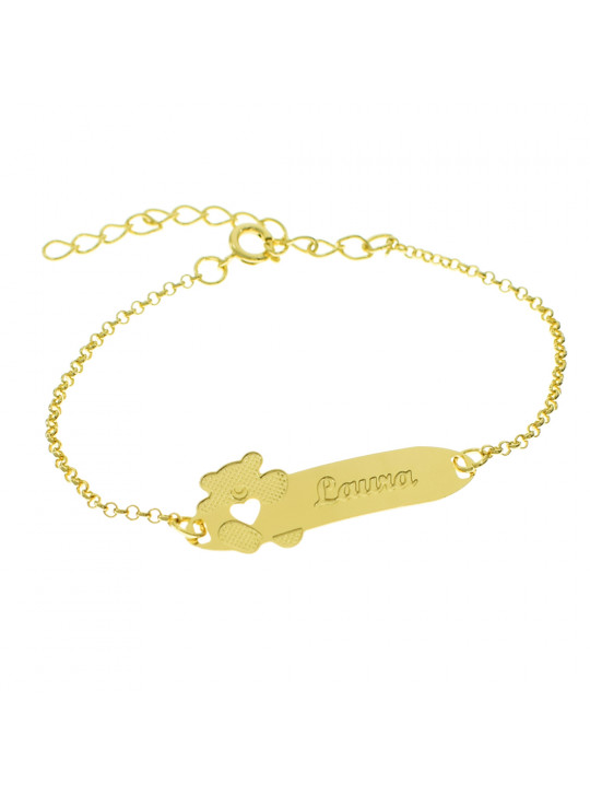 Pulseira Infantil Nome Laura Banhada Ouro 18K - 1080276
