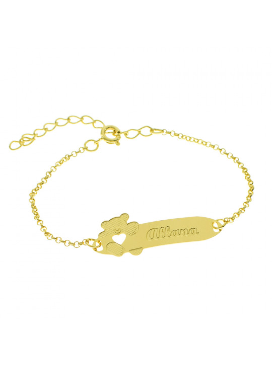 Pulseira Infantil Nome Allana Banhada Ouro 18K - 1080277