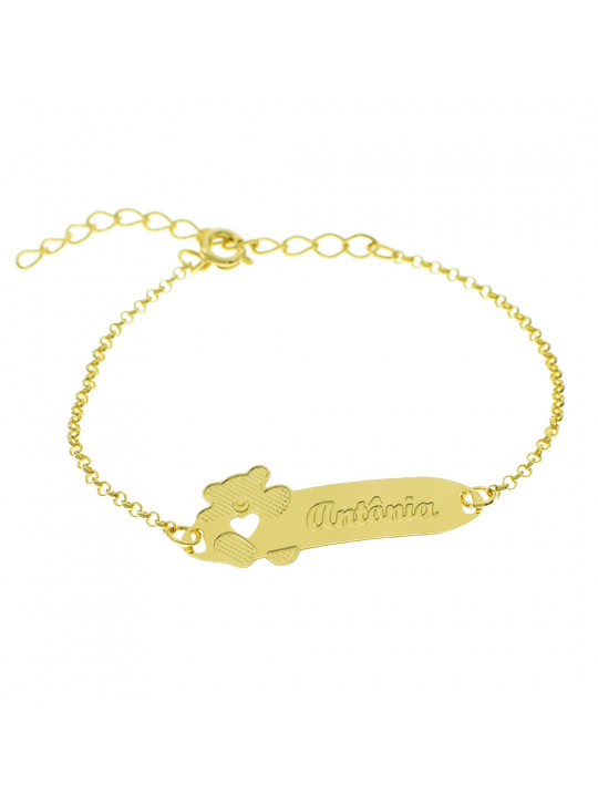 Pulseira Infantil Nome Antônia Banhada Ouro 18K - 1080279