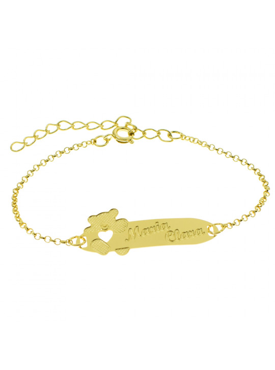 Pulseira Infantil Nome Maria Clara Banhada Ouro 18K - 1080290