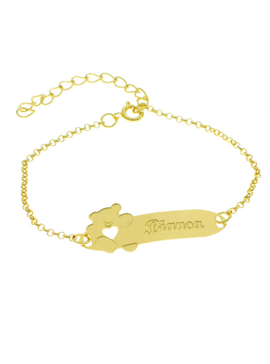 Pulseira Infantil Nome Bianca Banhada Ouro 18K - 1080293