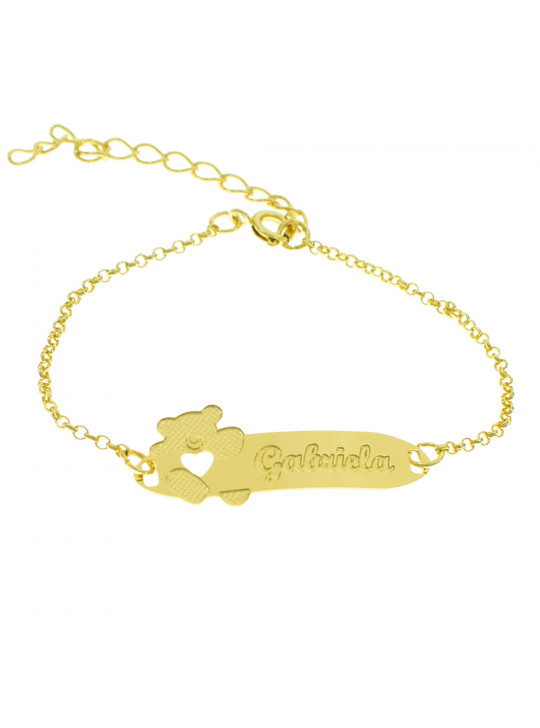 Pulseira Infantil Nome Gabriela Banhada Ouro 18K - 1080296